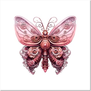 Pink Steampunk Butterfly Posters and Art